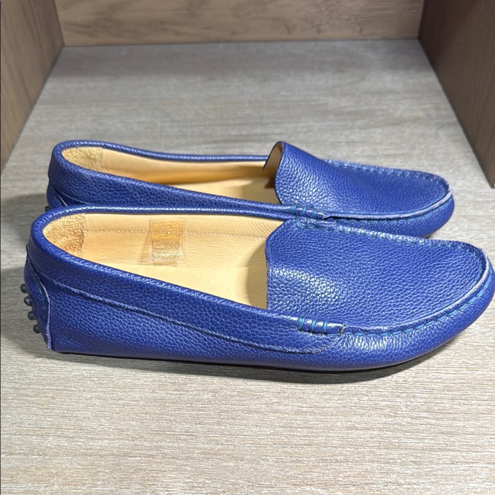 M. Gemi Royal Blue Leather Loafers